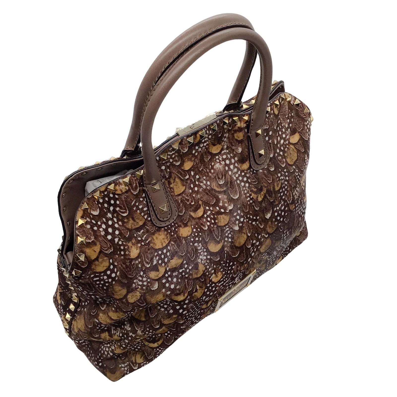 Valentino Marron Multi Sac à main avec poignée supérieure en