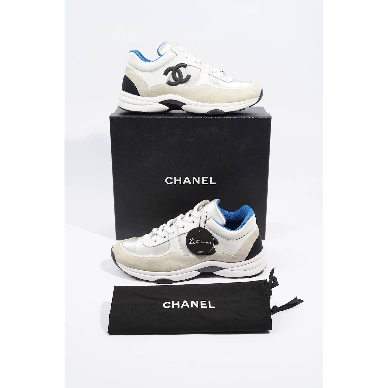 Chanel CC Runner White Beige EU 41 UK Suede