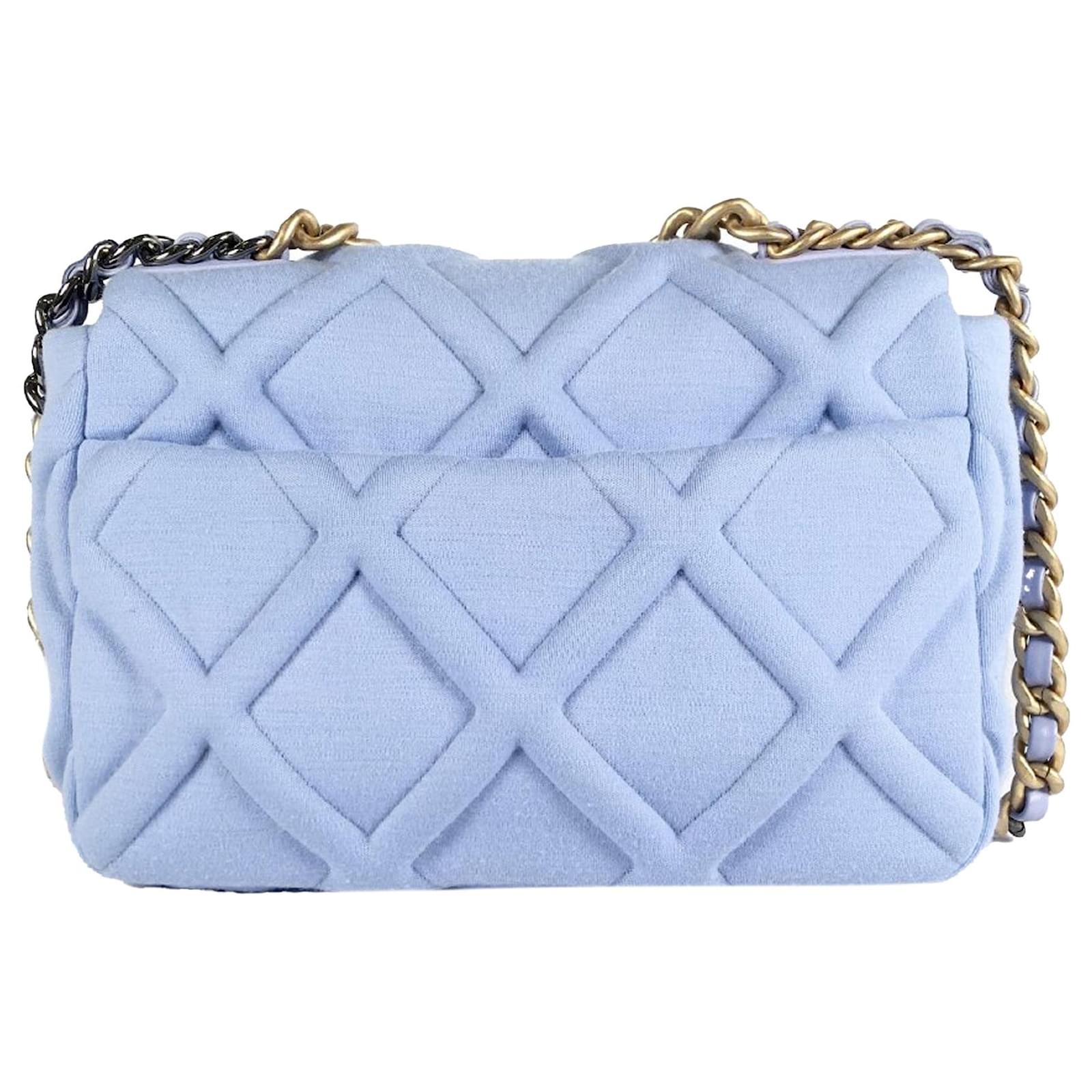 Chanel 19 Large Flap Bag Quilted Lambskin - Light Blue