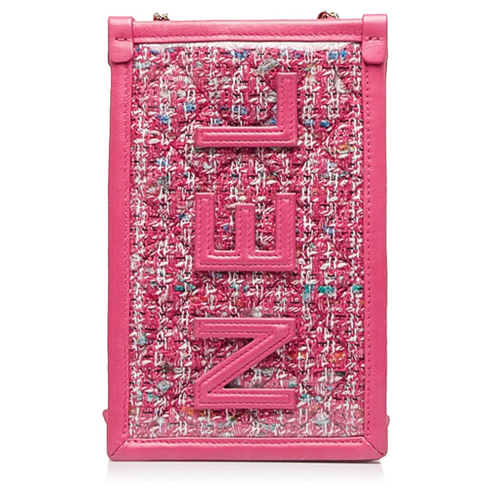 Chanel Pink Tweed Logo Phone Case