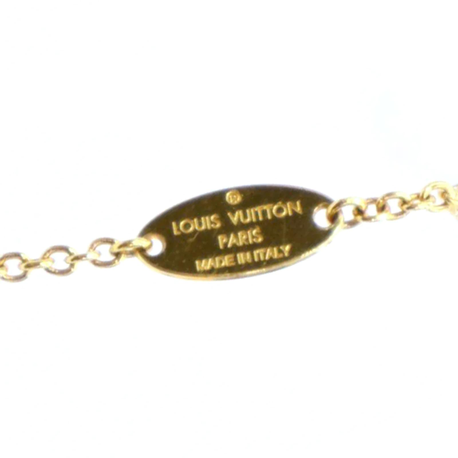 Louis Vuitton Gold Nanogram Cuff Golden Metal Gold-plated ref