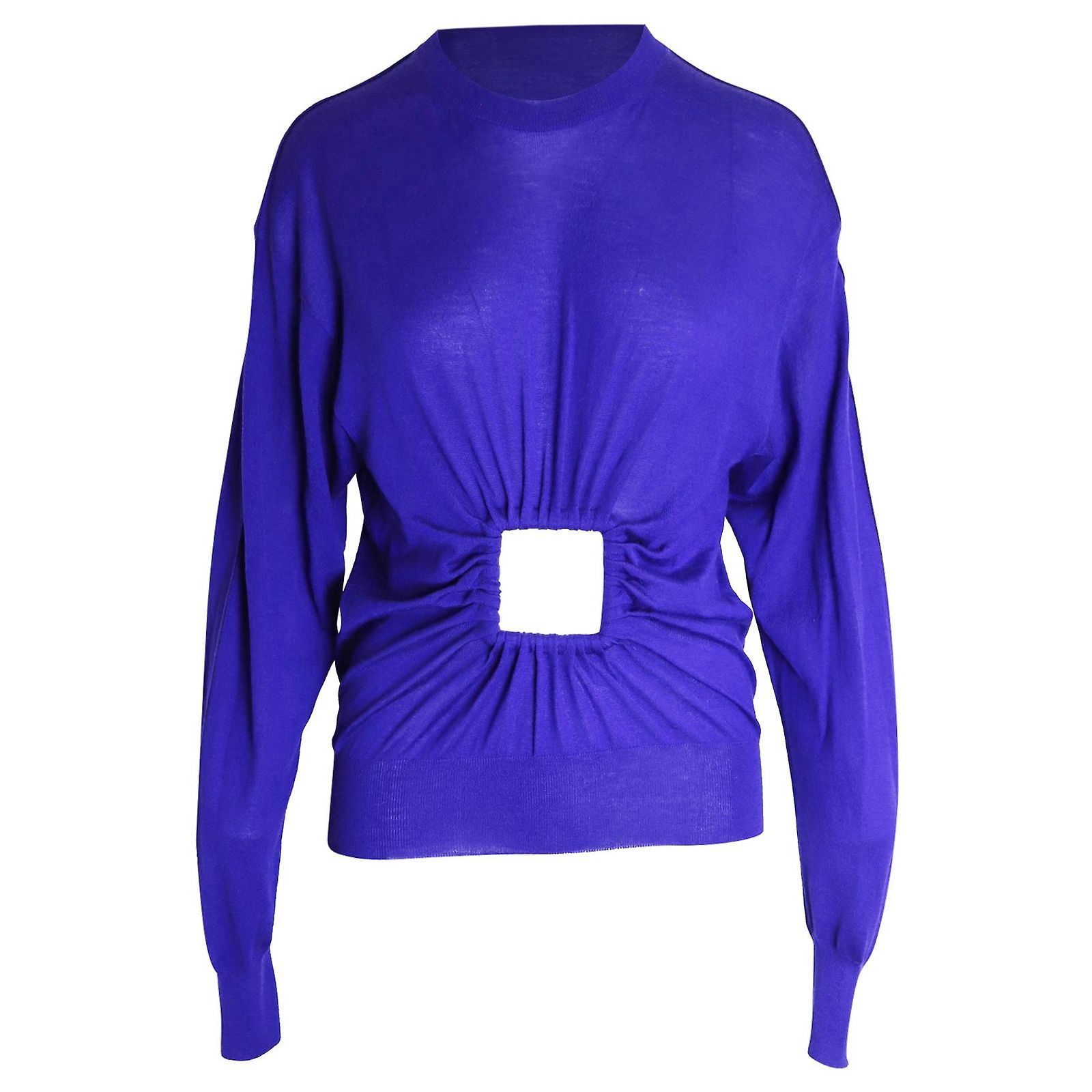 Céline Celine Window Panel Knitted Sweater in Blue Cashmere Purple Wool ...