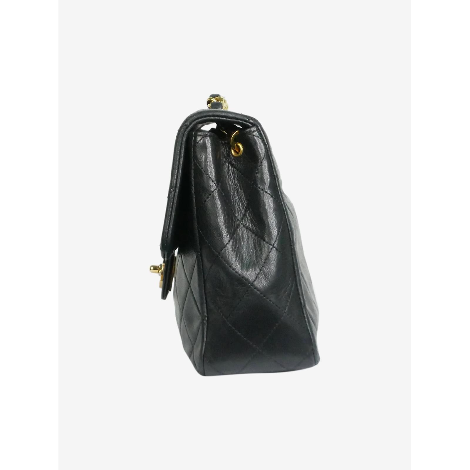 CHANEL Mini Single Flap Bag in Black Lambskin 1989-1991