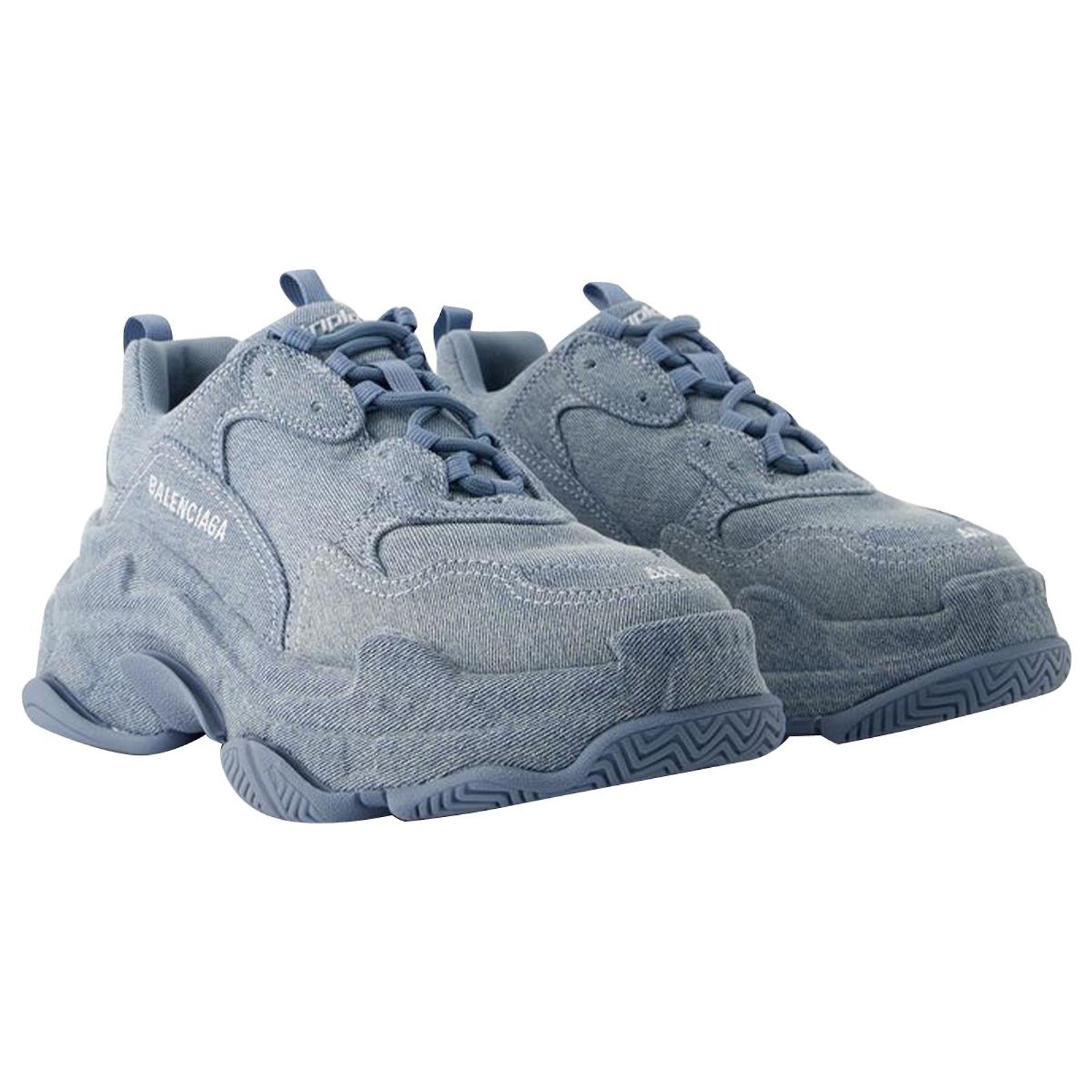 TRIPLE S Sneakers - Balenciaga - Denim - Blue ref.JC1014956 (Sold 