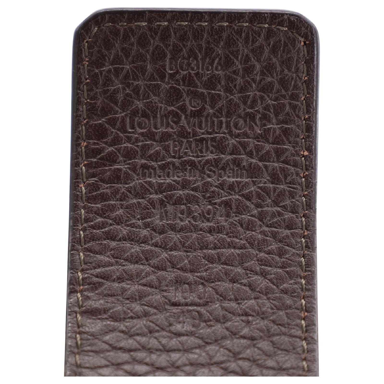 Louis Vuitton damier ebene 40mm LV Initiales Belt in Brown Leather  ref.557675 - Joli Closet