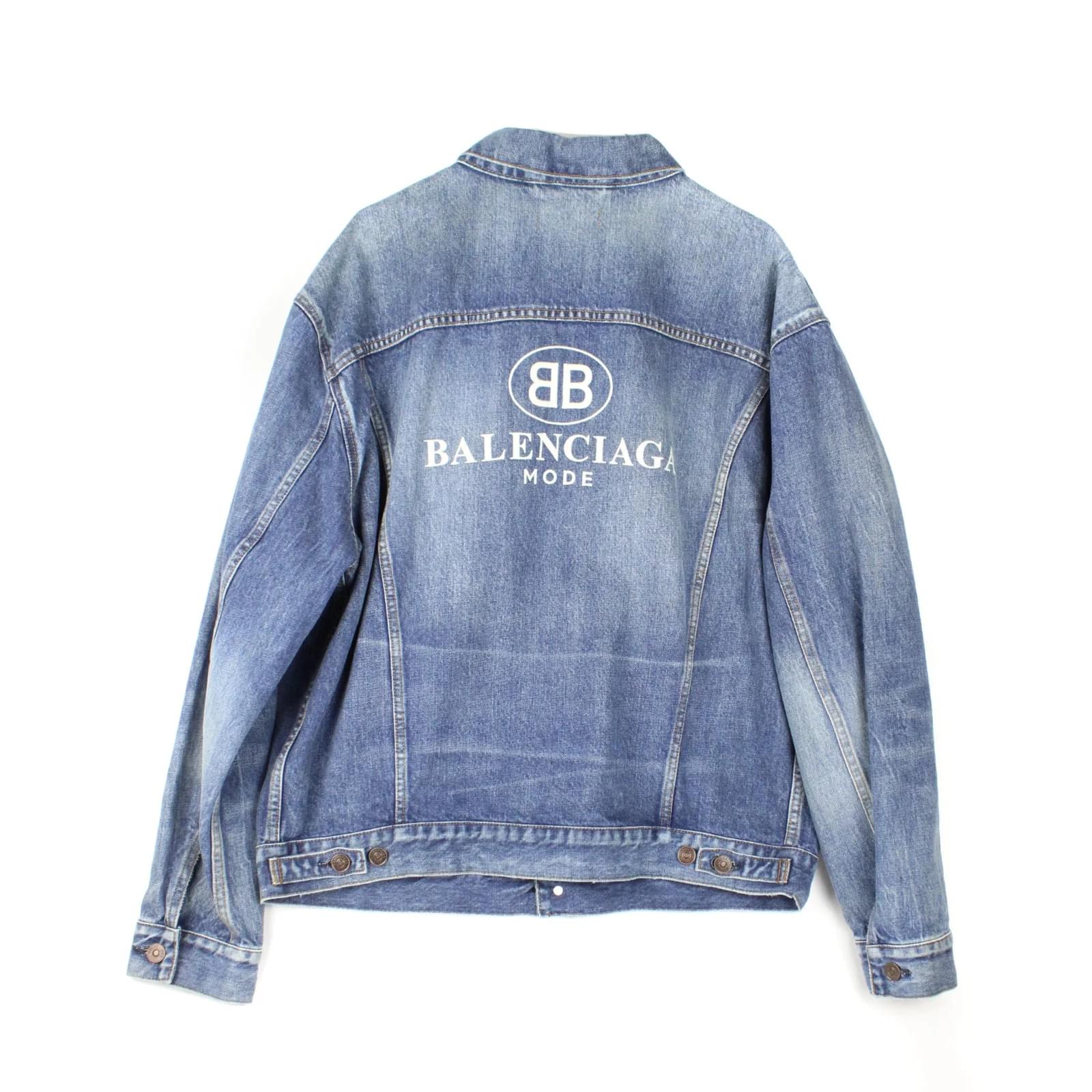 Balenciaga Denim jacket 48 M Blue Cotton ref.1015560 Joli Closet