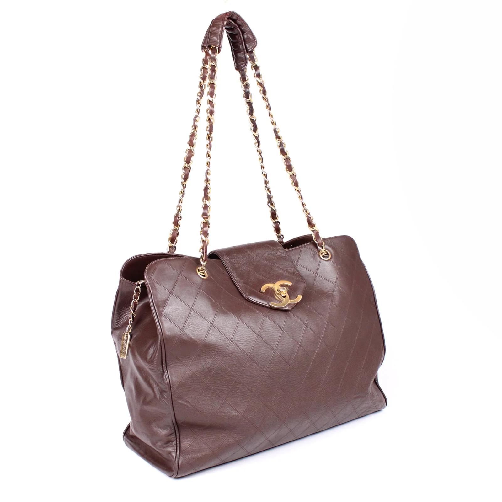 Chanel - Supermodel Weekender shopping bag Brown Leather ref