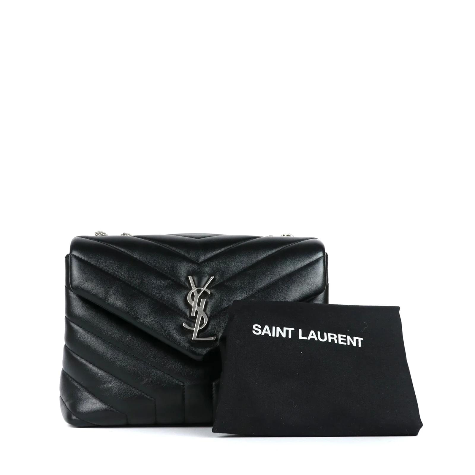 Saint Laurent Tiny Monogram Zip Tablet Holder in Matte Leather - Black