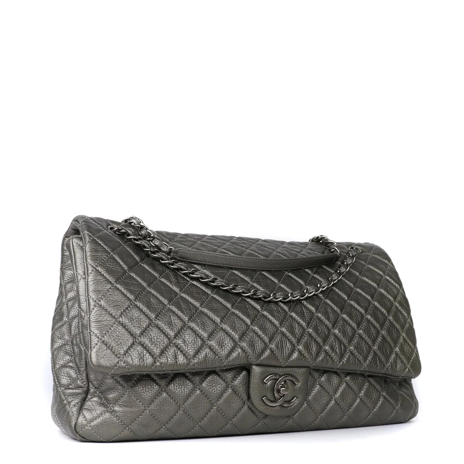 Timeless/classique handbag Chanel Grey in Denim - Jeans - 29796205