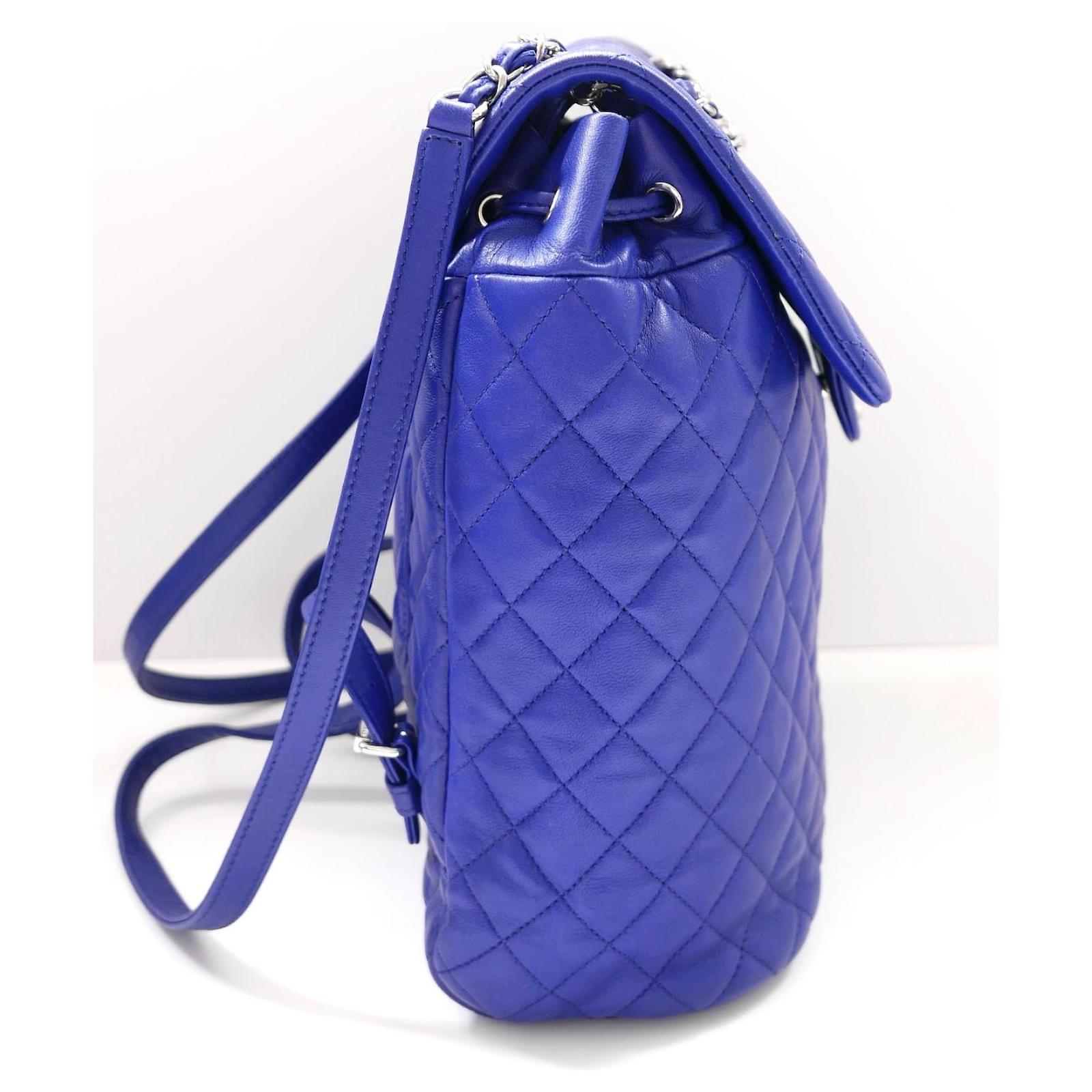 Backpacks Chanel Chanel Urban Spirit Backpack Blue Lamb Leather