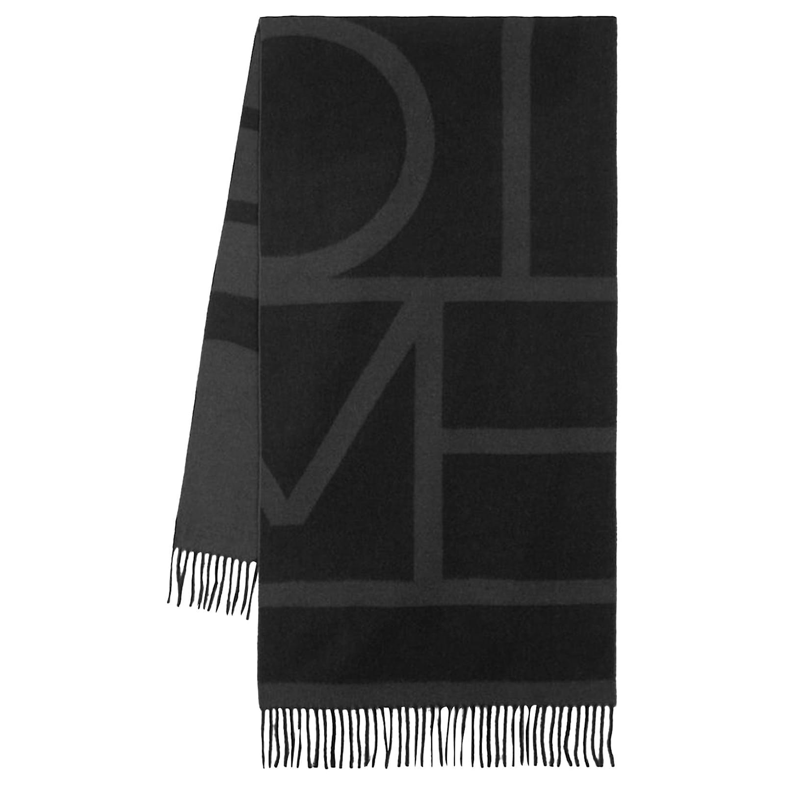 Totême Monogram Jacquard Scarf - Toteme - Wool - Grey ref.1017638 ...