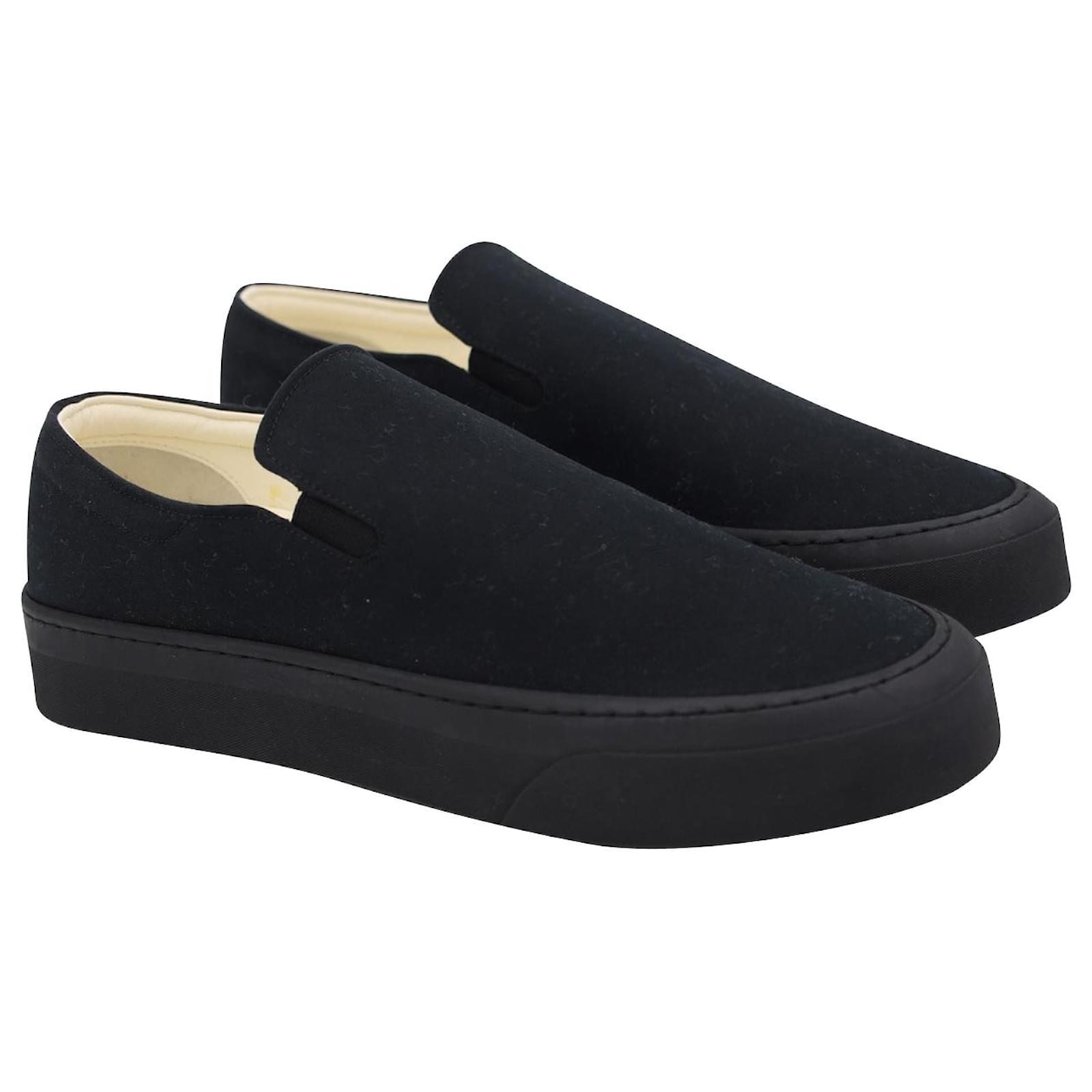 The Row Marie H Slip On Sneaker aus schwarzem Canvas