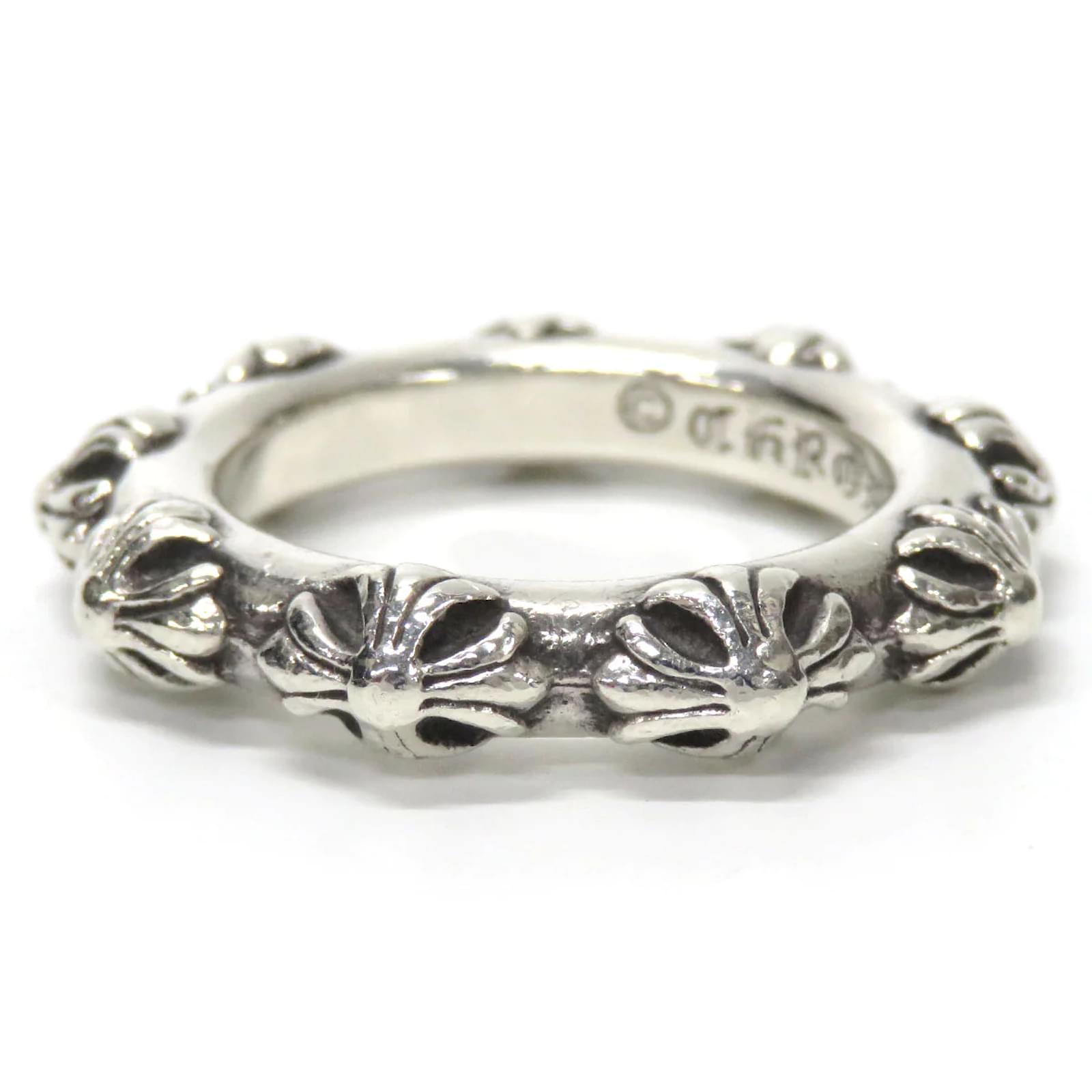 Chrome Hearts Cross Band Ring Silvery Silver Metal ref.1018174