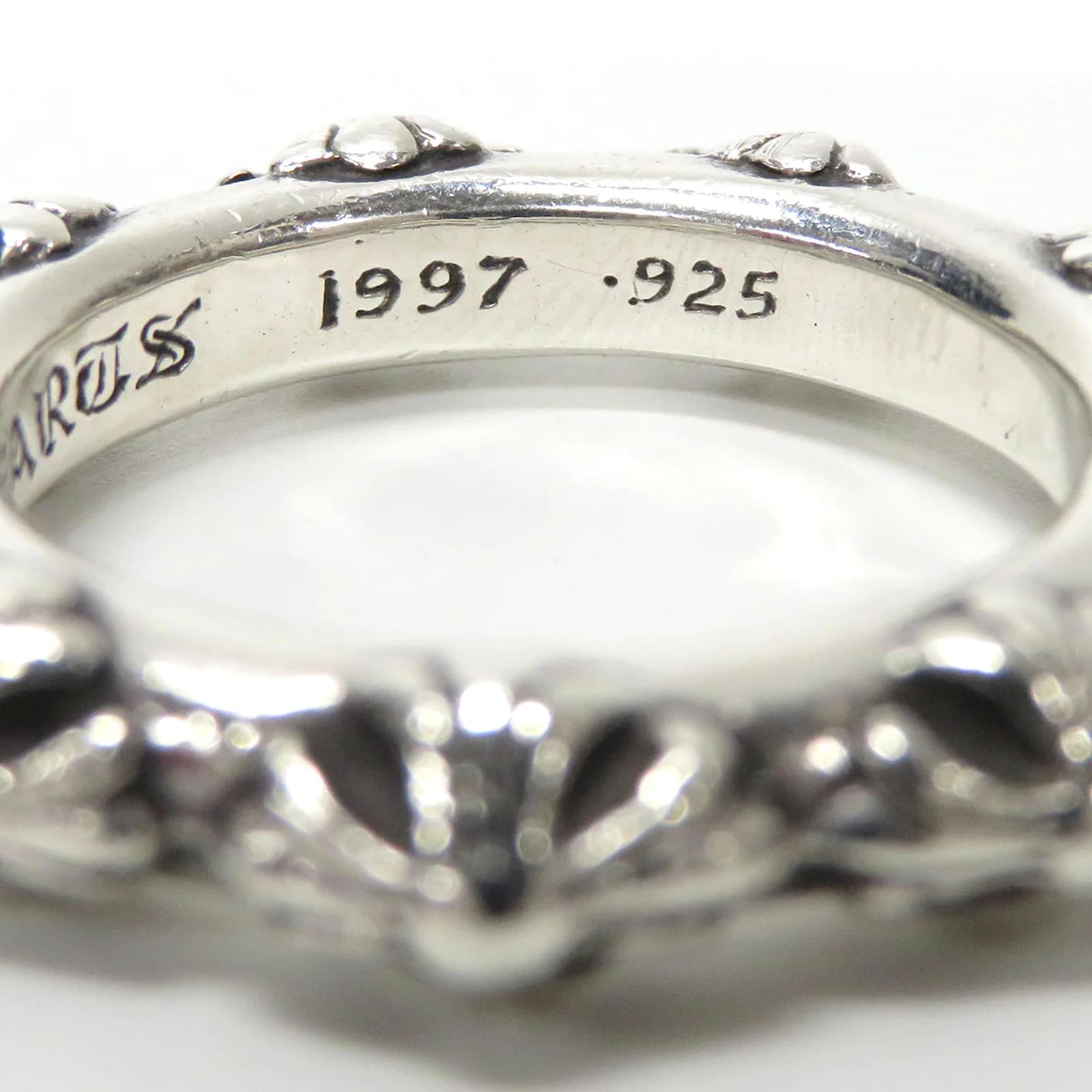 CHROME HEARTS Cross Band Silver Ring 14号 Cross Band Ring Sterling Silver Jewelry- Chrome World JP