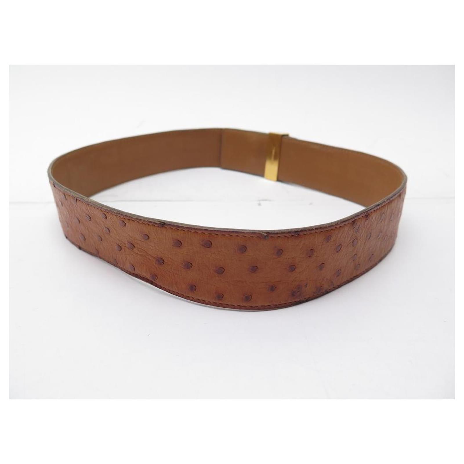 OSTRICH Belt Strap for LOUIS VUITTON Signature Buckle, Genuine Ostrich