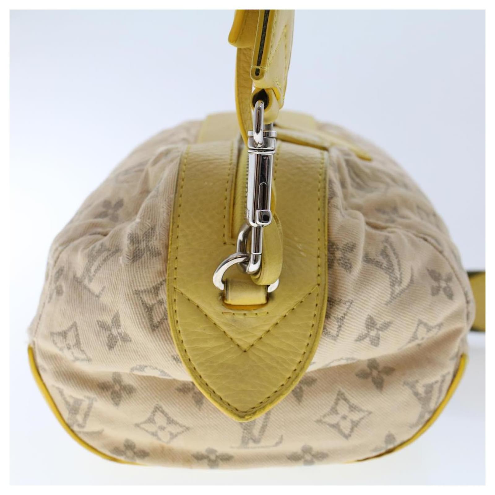 Louis Vuitton Louis Vuitton Denim Speedy Round PM Yellow Leather