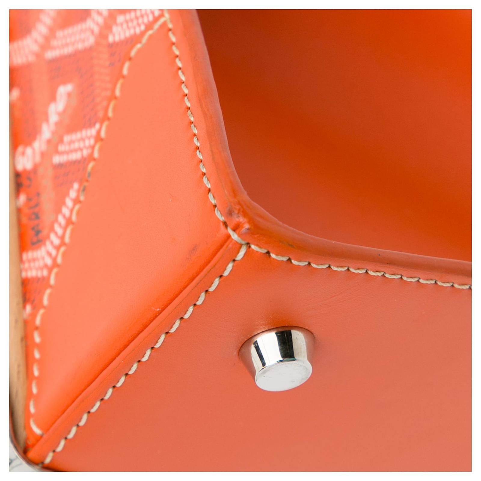 Goyard Orange Goyardine Saigon PM Leather Cloth Pony-style calfskin Cloth  ref.1020624 - Joli Closet