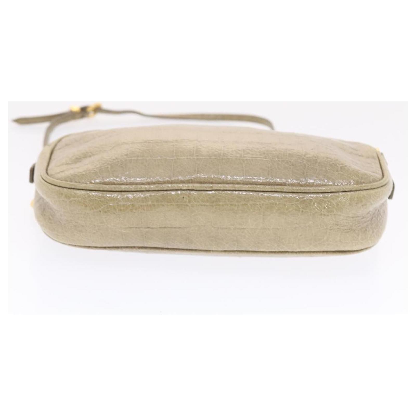 Miu Miu Shoulder Bag Patent leather Beige Auth 49778