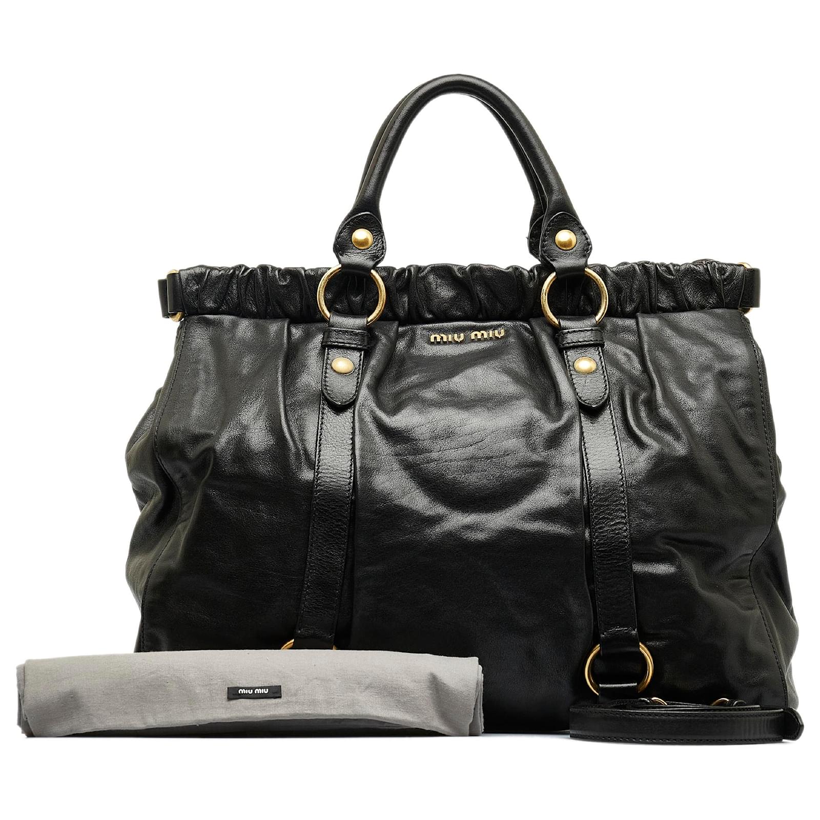 Miu Miu Brown Vitello Shine Handbag Leather Pony-style calfskin ref.525257  - Joli Closet