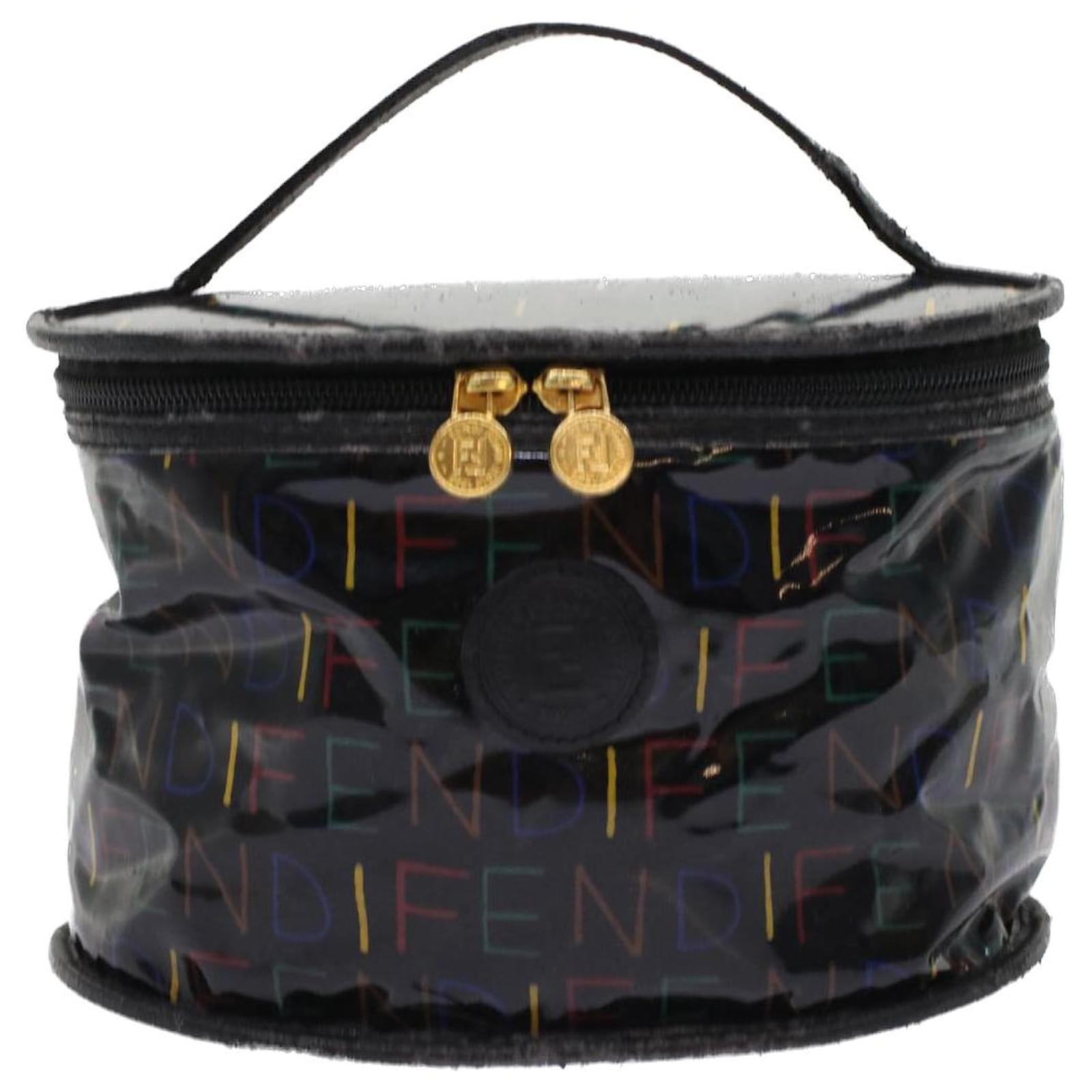 FENDI Zucchino Canvas Clutch Bag Vintage Beige Auth am4754 ref