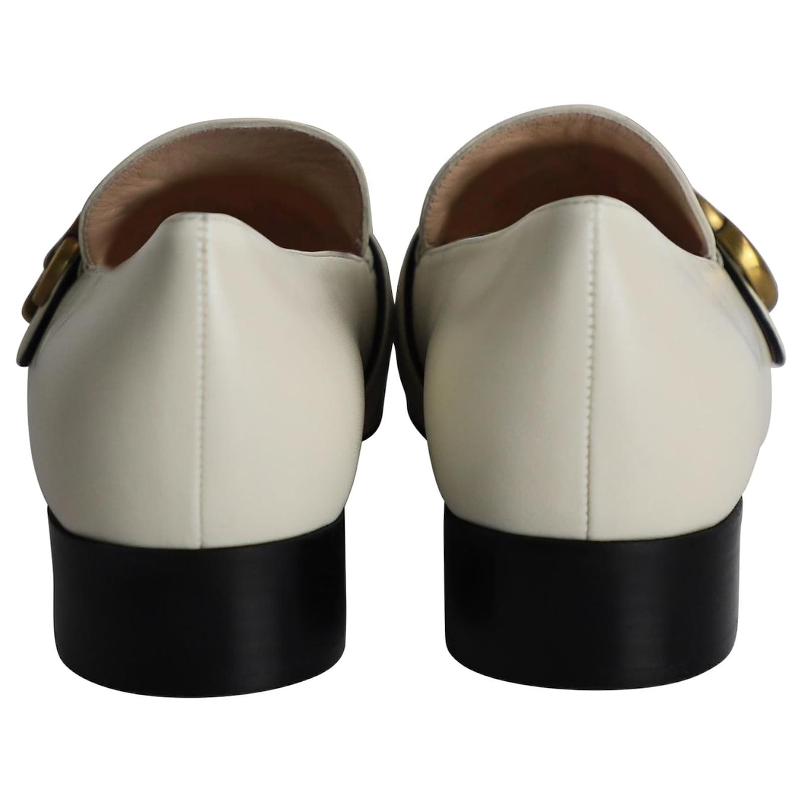 Gucci GG Marmont Loafers in White Leather ref.1023211 - Joli Closet