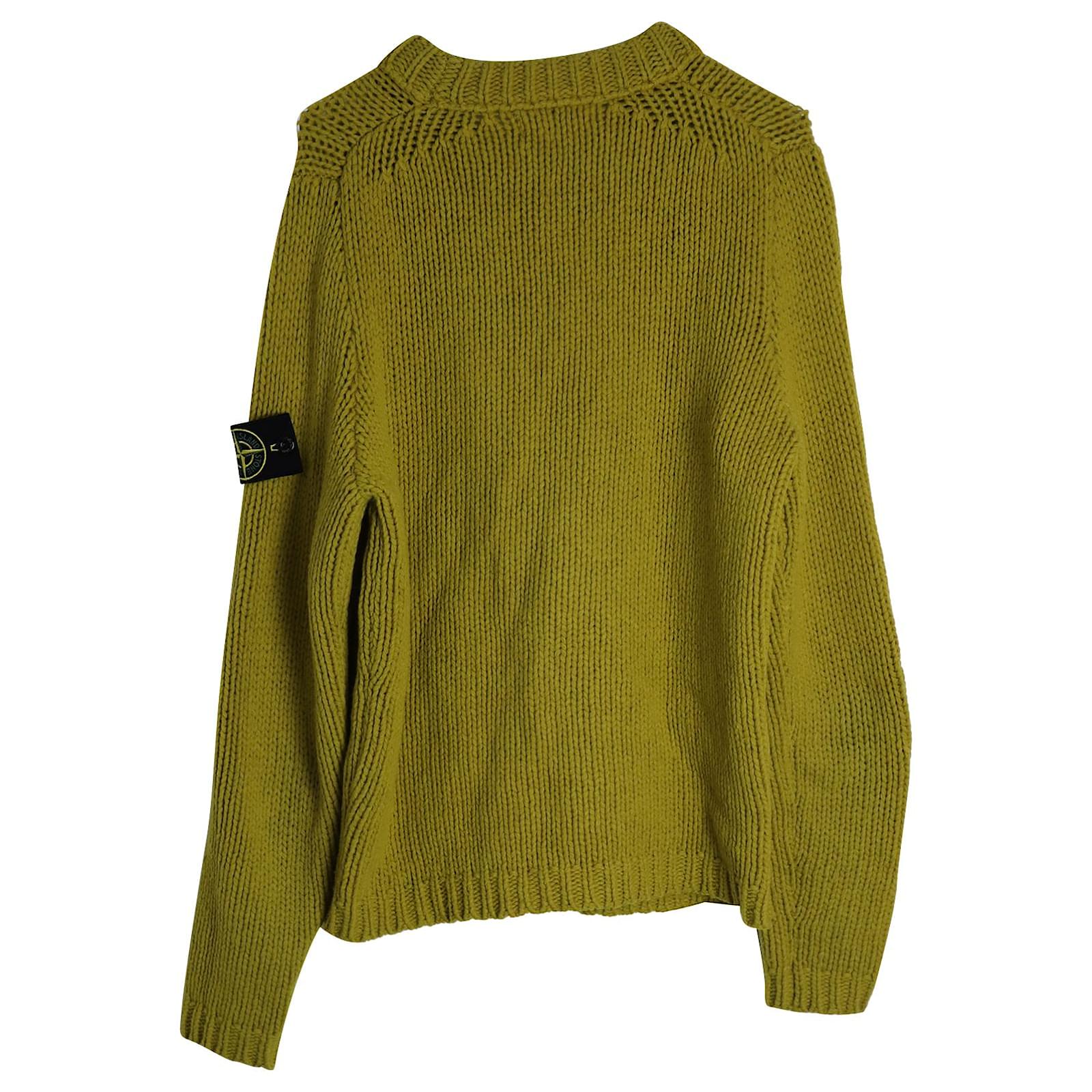 Stone island yellow on sale sweater