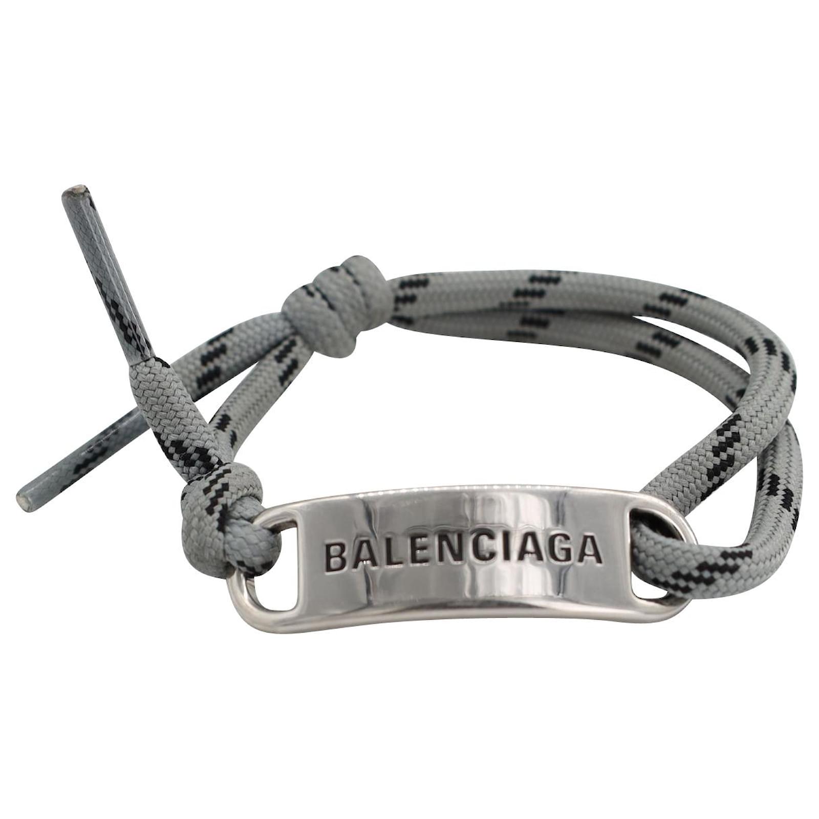 Balenciaga Plate Bracelet in Grey Polyester ref.1024497