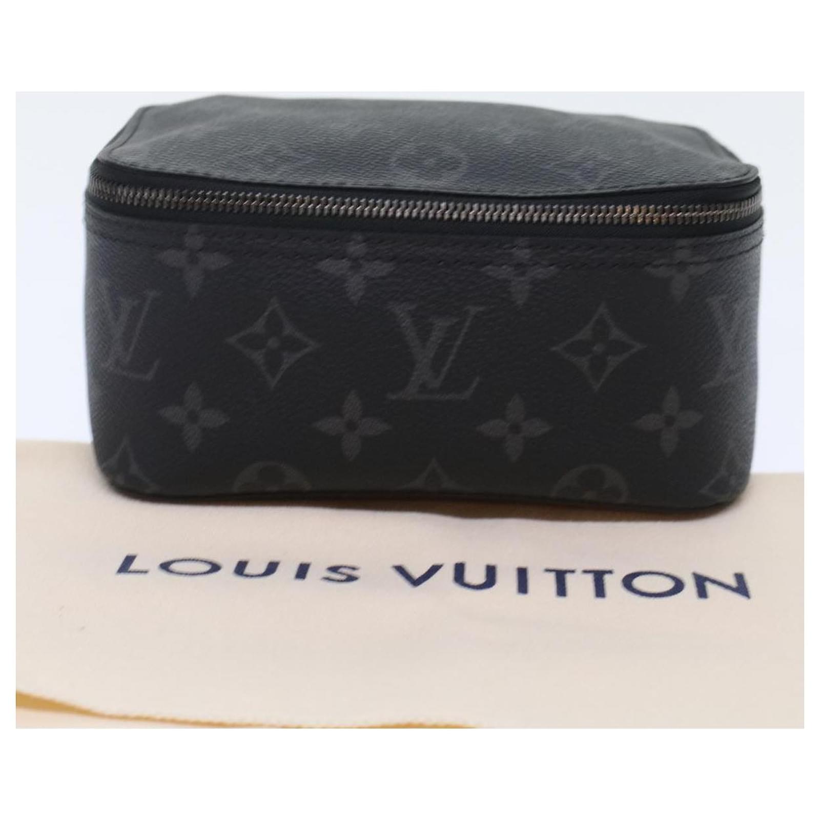 Auth Louis Vuitton Monogram Eclipse Cube De Langemont PM Pouch M44697  Makeup Pou