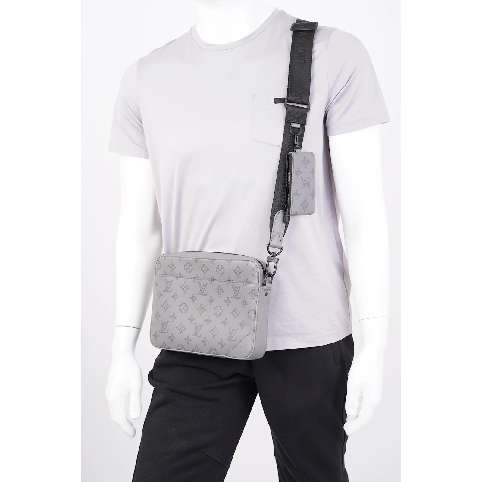 Louis Vuitton Black Monogram Shadow Leather Duo Messenger Bag