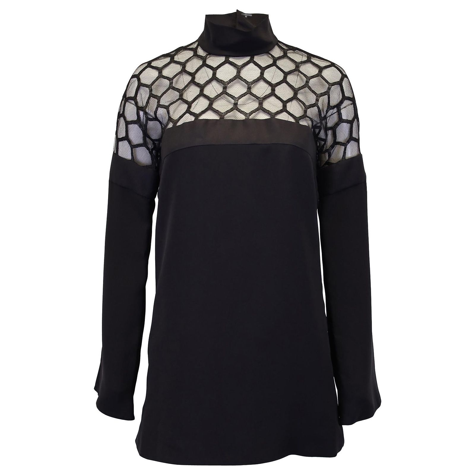 Gucci Honeycomb Mesh Panelled Top in Black Silk ref.1025277 - Joli Closet