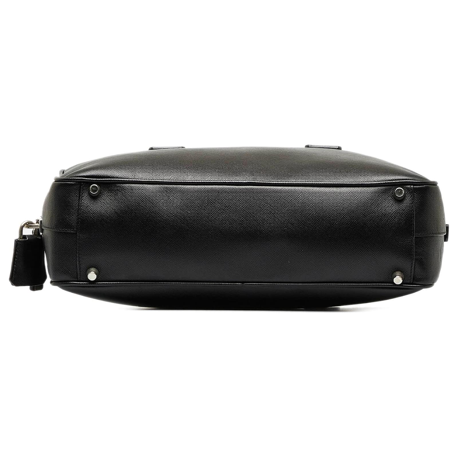 Prada Saffiano Bauletto Bag - Black Handle Bags, Handbags - PRA847583