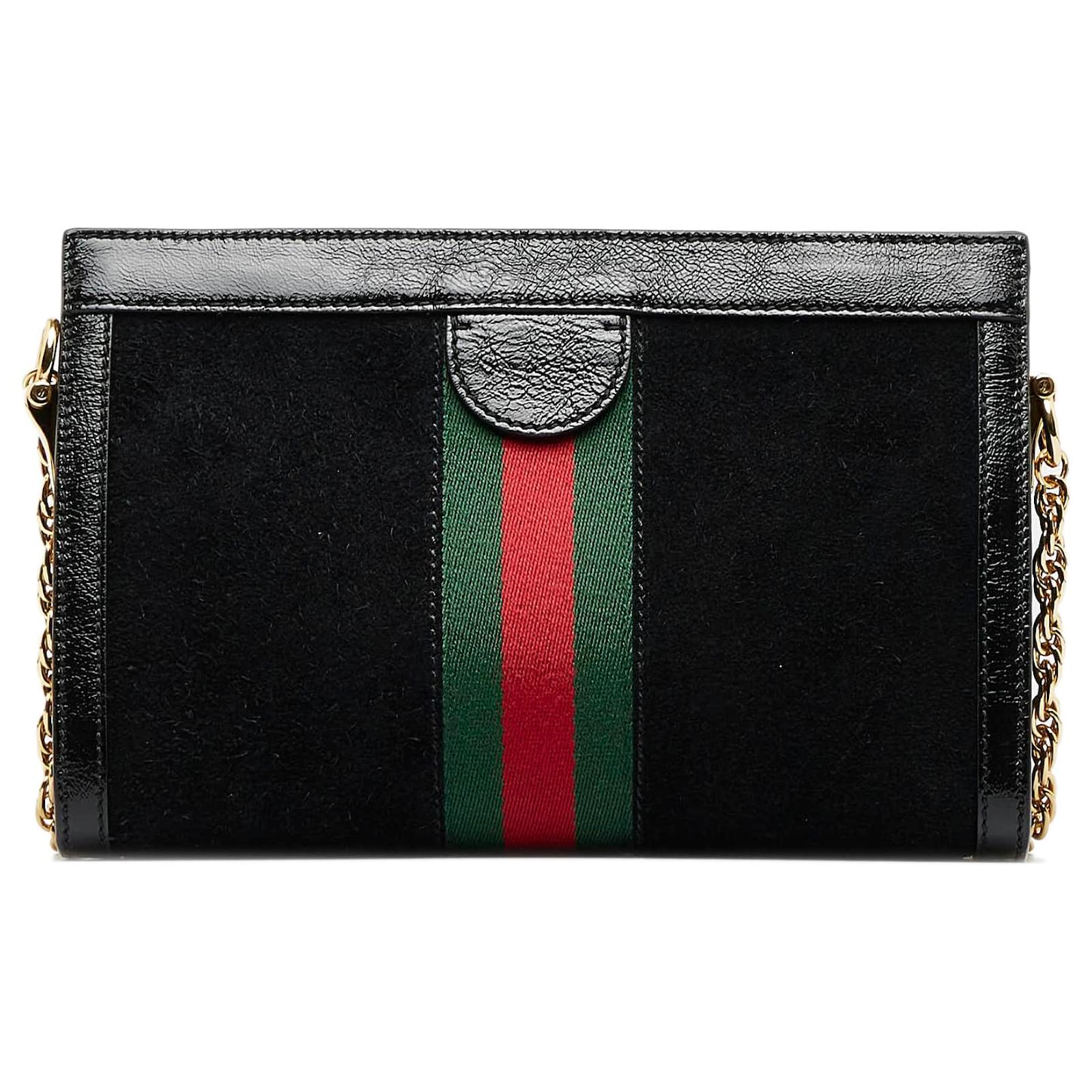 Gucci Black Small Ophidia Chain Crossbody Bag Suede Leather ref