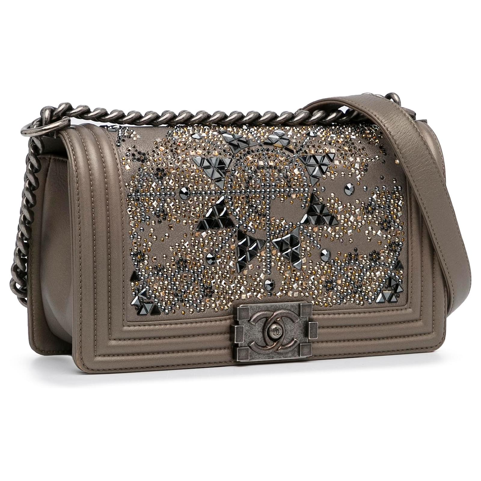 Chanel crystal best sale le boy bag