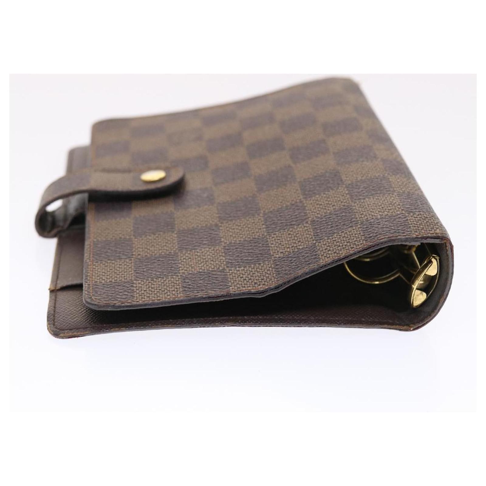 Auth Excellent Louis Vuitton Taiga Agenda MM R20432 Day Planner Cover 92239