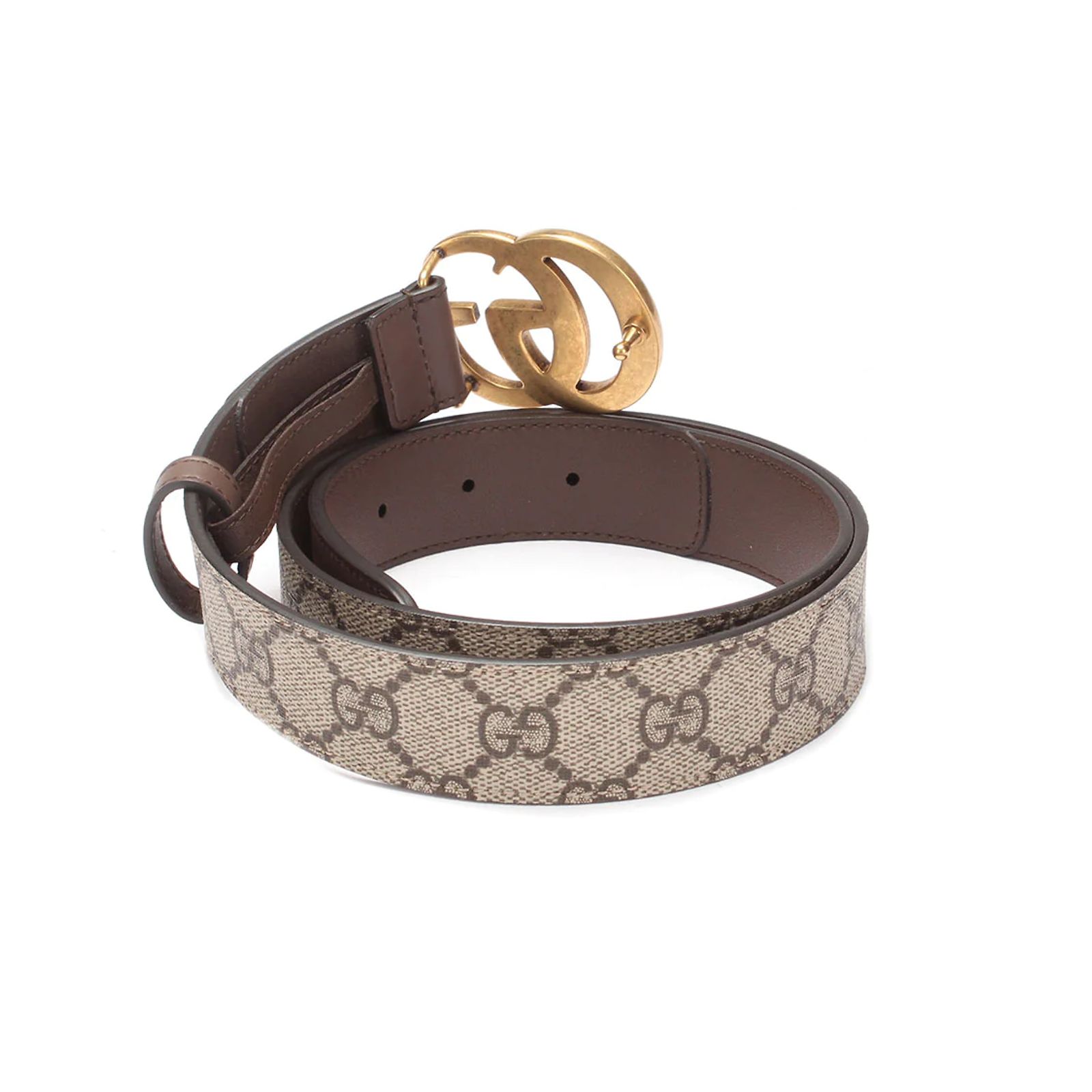 Gucci GG Marmont GG Supreme Belt 625839 Brown Leather Pony  display picture 1