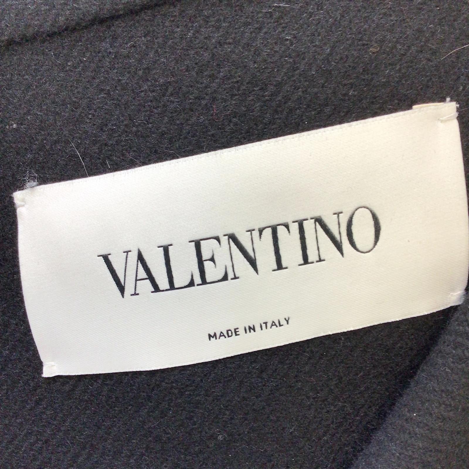 Valentino Black lined Breasted Wool Cape ref.1028840 - Joli Closet