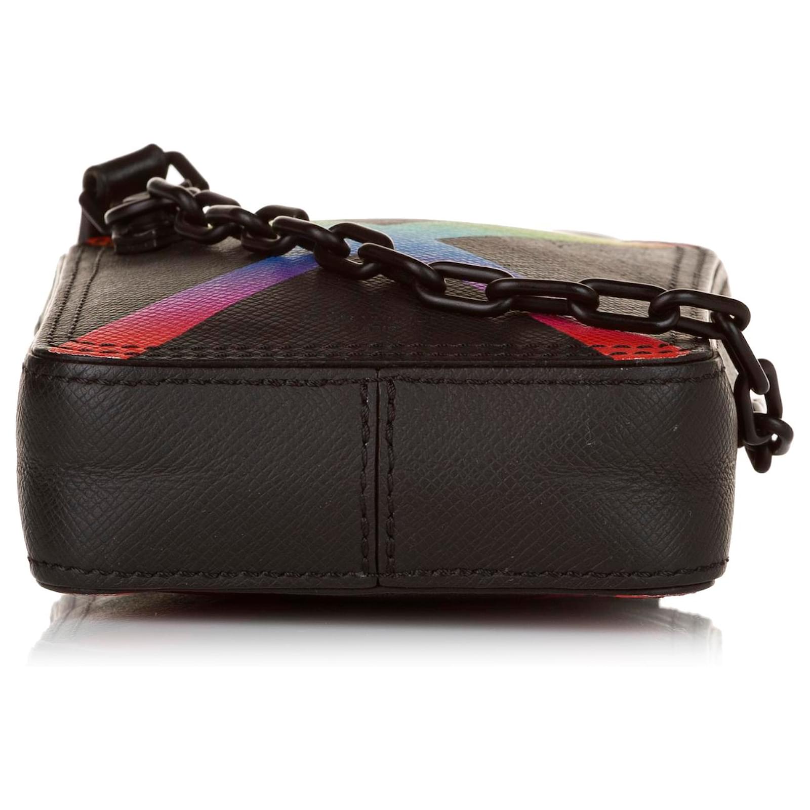 Pre-owned Louis Vuitton Danube Rainbow Messenger Bag In Black