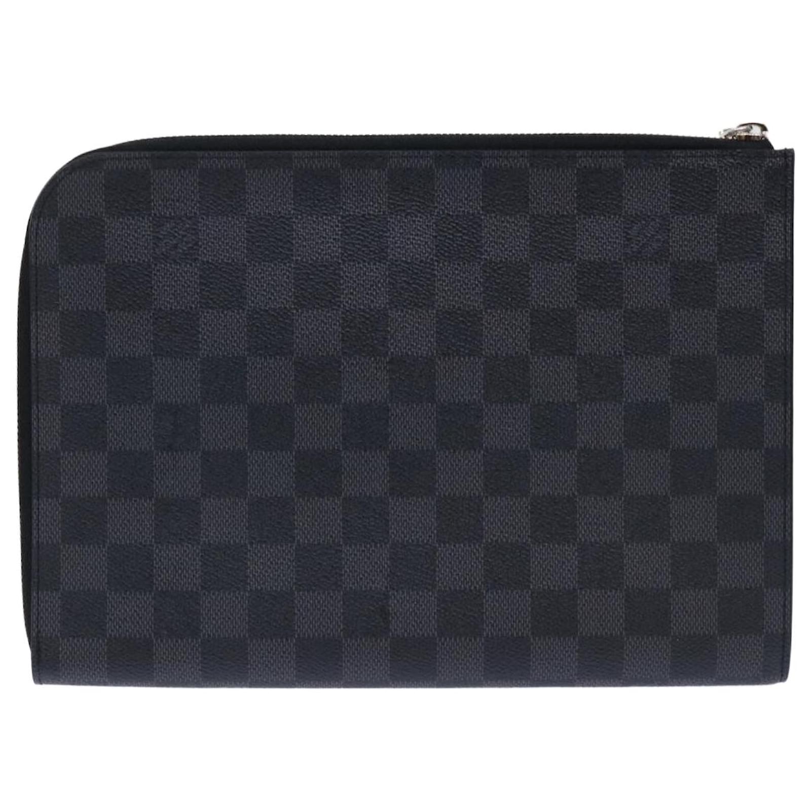 LOUIS VUITTON Damier Graphite Pochette Jules PM Clutch Bag N60113 LV Auth  40471