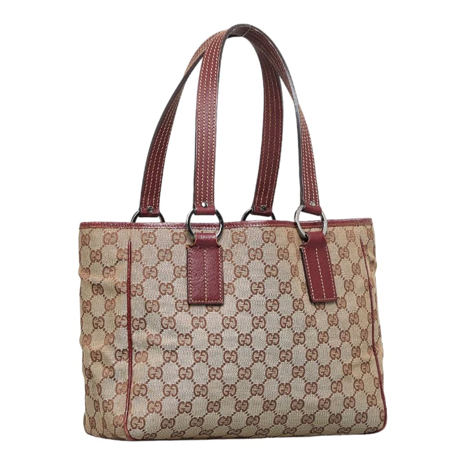 Gucci GG Canvas Tote Bag 113019 Brown Cloth ref.1031256 - Joli Closet
