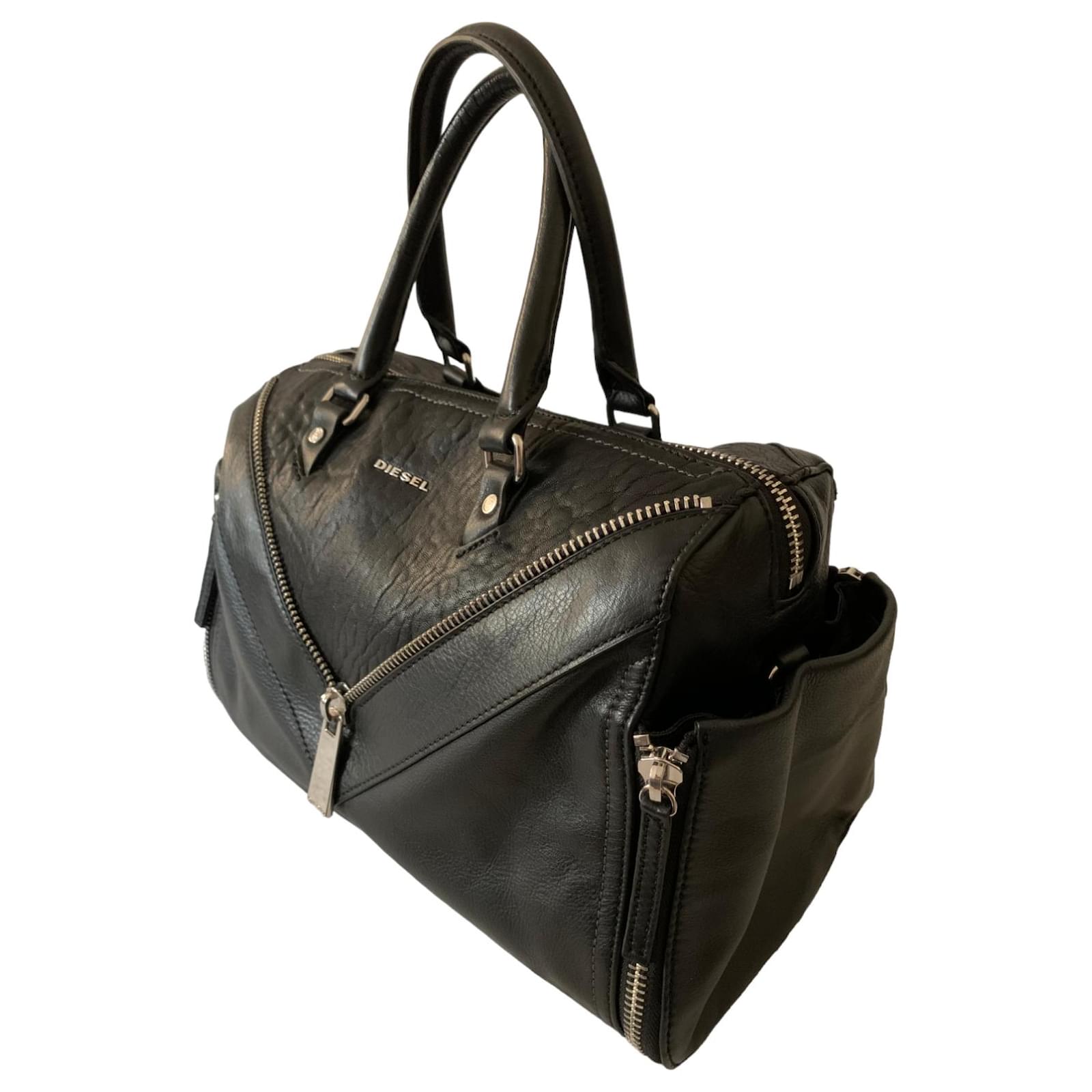 バッグ diesel archive leather boston bag black DIESEL Vintage 2Way Shoulder Large Boston Bag y2k Black