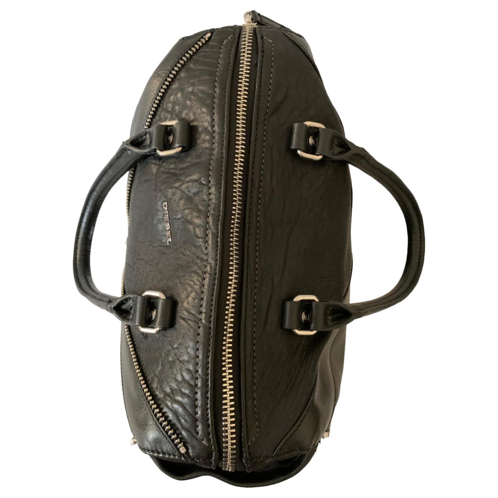 Diesel black leather boston styled bag ref.JC1031487 (Sold) - Joli