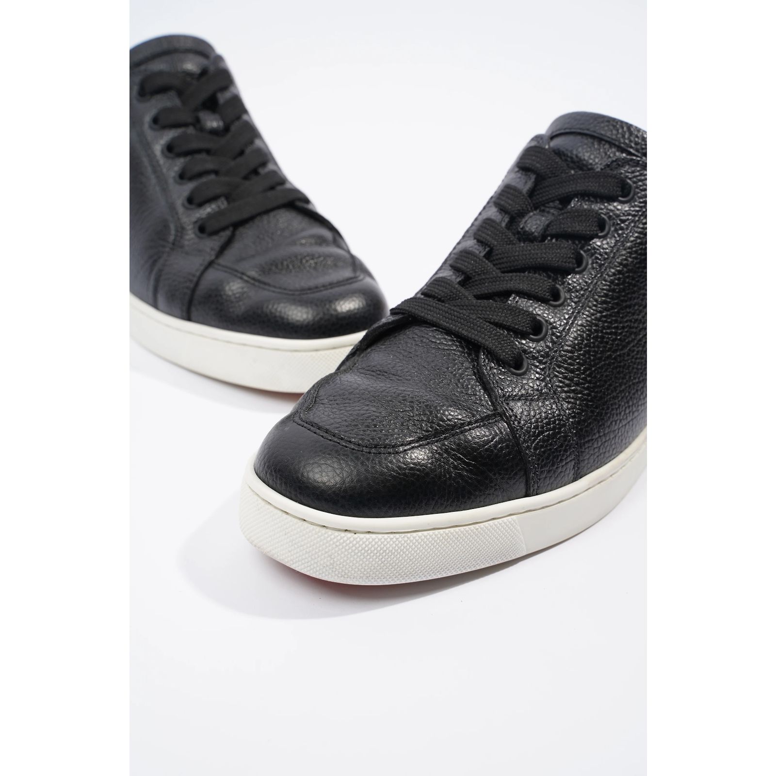 Christian Louboutin Rantulow Flat Black / White Grained 