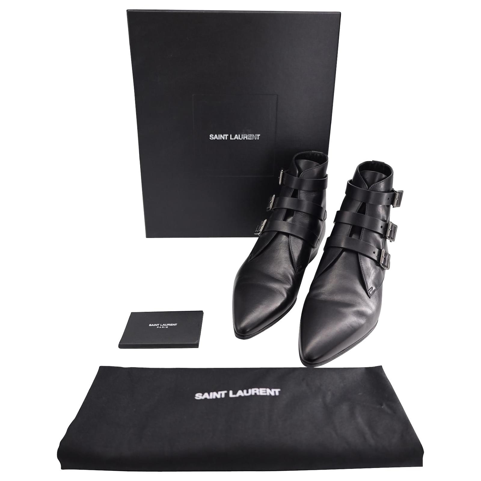 靴 SAINT LAURENT 22ss Goth boots Saint Laurent Black Leather Boots, Platform Chunky High