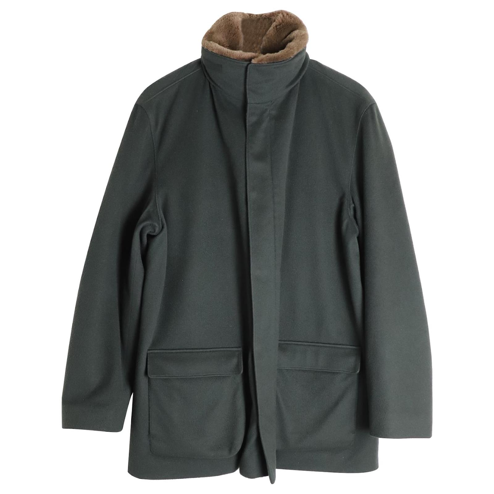Loro Piana Winter Voyager Vicuña Storm System Jacket in Olive Green ...