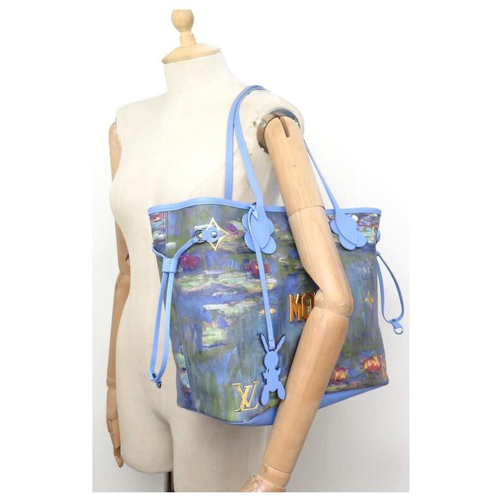 LOUIS VUITTON NEVERFULL MONET M HANDBAG43358 JEFF KOONS BLUE TOTE