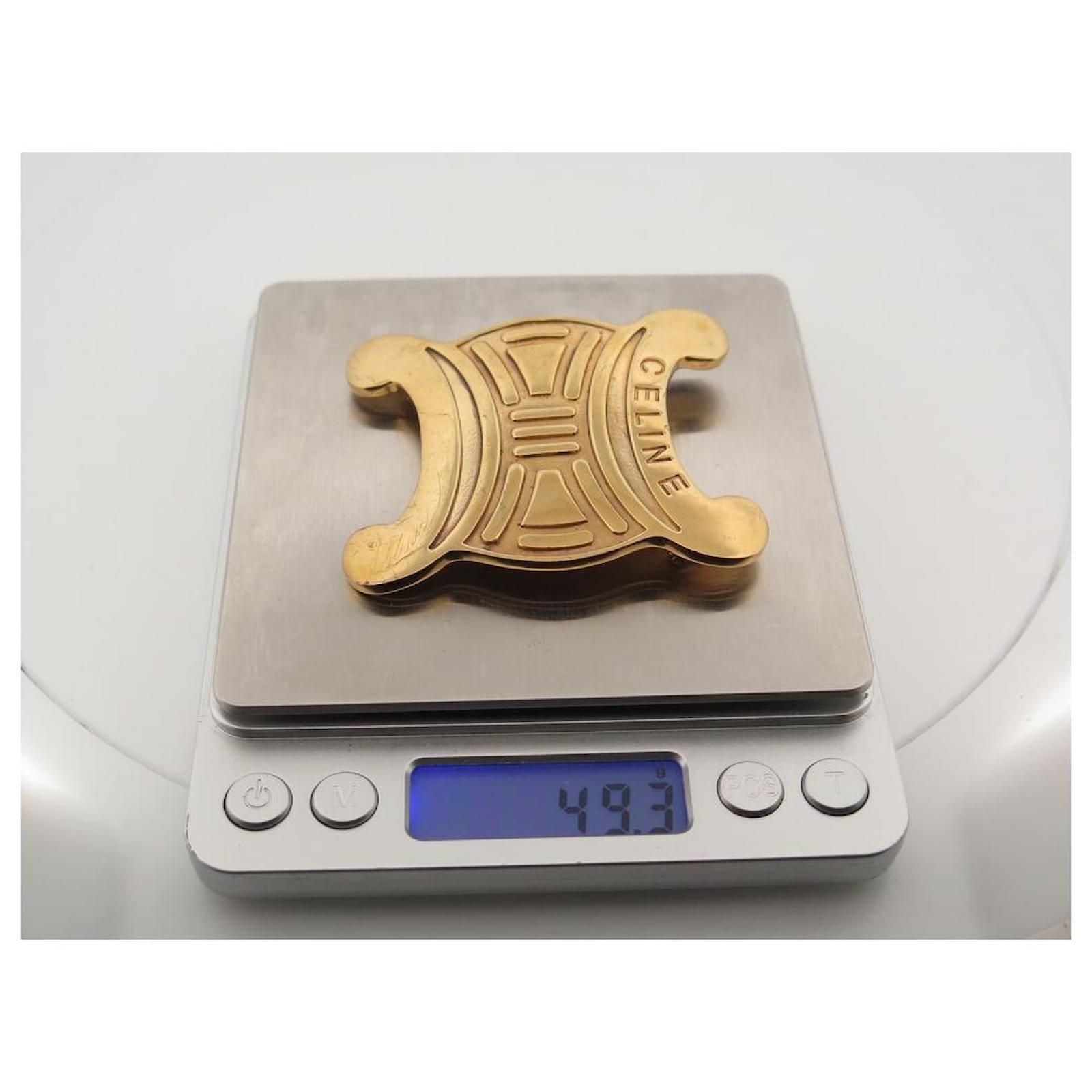 Céline VINTAGE NEW CELINE BROOCH TRIOMPHE GM LOGO IN GOLD