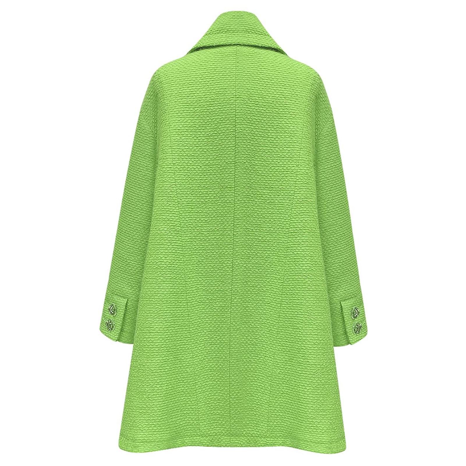 Chanel Supermarket CC Jewel Buttons Tweed Coat Green ref Chanel Supermarket CC Jewel Buttons Tweed Coat Green ref