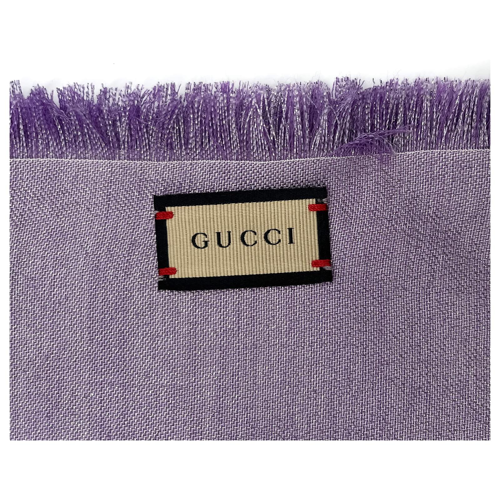 【紫】❤️GUCCI リボン1ロールNew year2024年 Gucci GG Lamé Jacquard Violet Shawl Purple ref.1034015 - Joli Closet