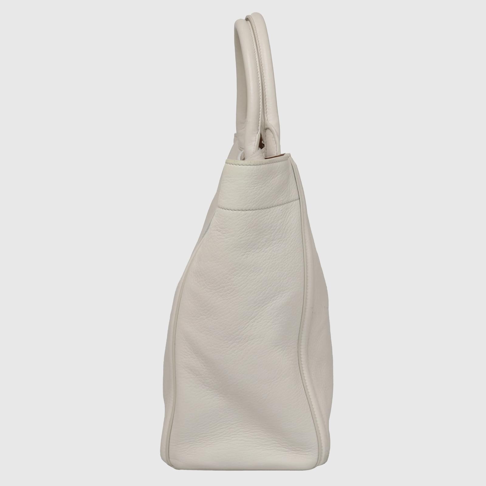 Prada Borsa tote morbida bianca Bianco Pelle Joli Closet