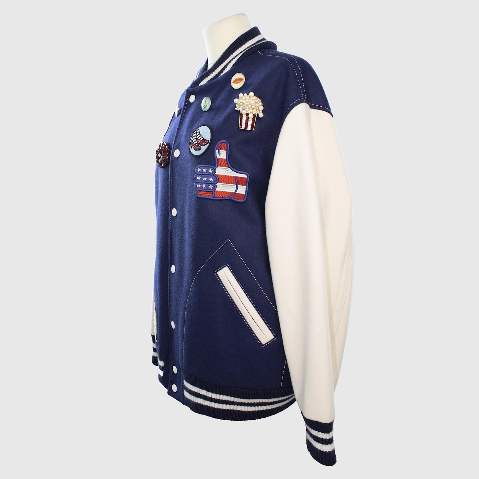 Oversized Badge Jersey Varsity Jacket